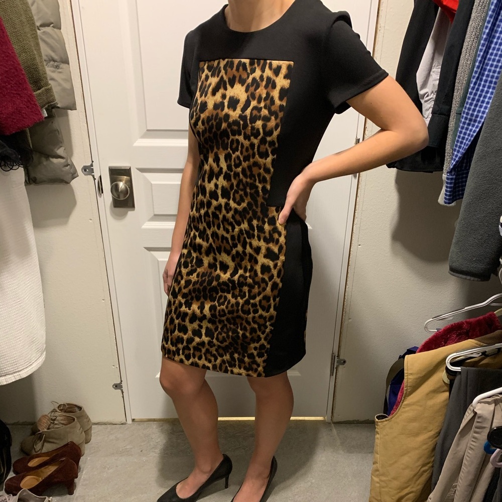 W118 by Walter Baker Black/Leopard Dress Size S